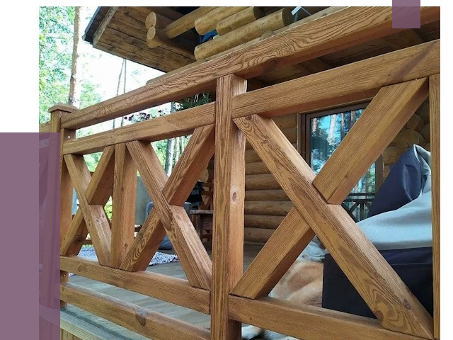 Деревянные перила под ключ в Зиме от 7671 руб. 