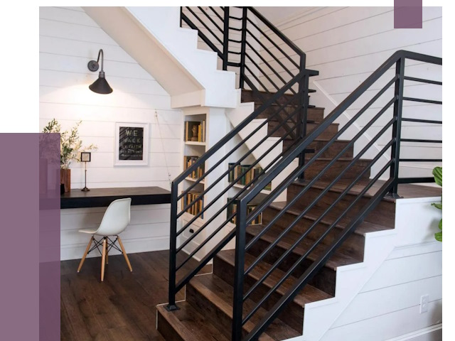 Перила для лестницы в доме в Зиме от 7415 руб. — ПРОЛЁТ-Зма