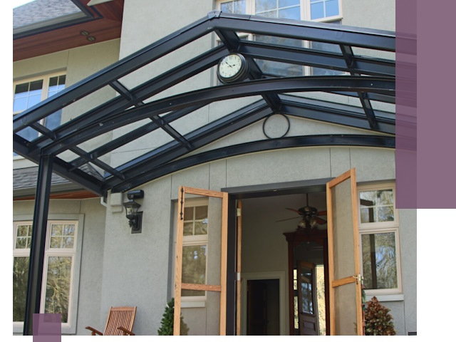 Изготовление и монтаж навесов и козырьков в Зиме