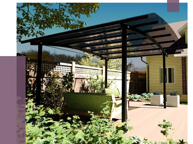 Навесы для террасы в Зиме от 13041 руб. под ключ | ПРОЛЁТ-Зма