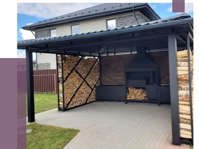 Навесы для барбекю в Зиме от 12734 руб. под ключ | ПРОЛЁТ-Зма