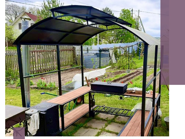 Навесы для барбекю в Зиме: изготовление, монтаж и демонтаж