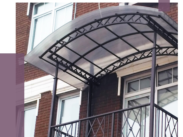 Козырьки над балконом в Зиме от 8643 руб.  | ПРОЛЁТ-Зма