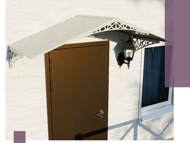 Металлические козырьки на входы и террасы в Зиме