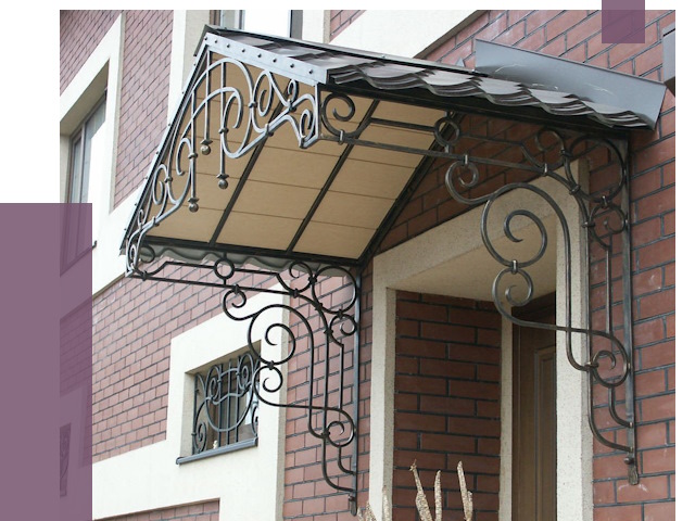 Двускатные козырьки в Зиме под ключ от 12785 руб.