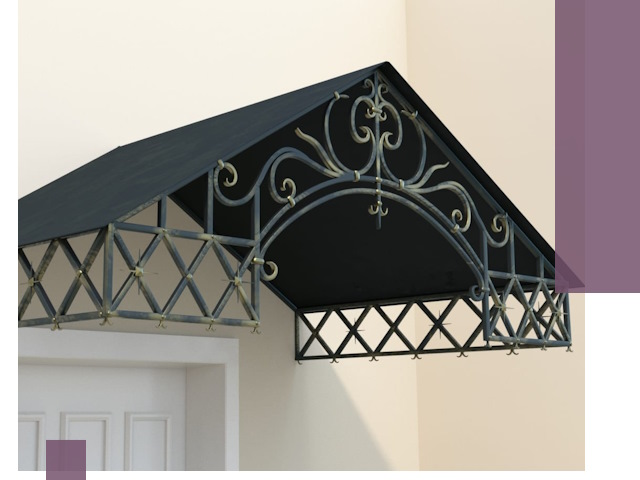 Двускатные металлические козырьки под ключ в Зиме